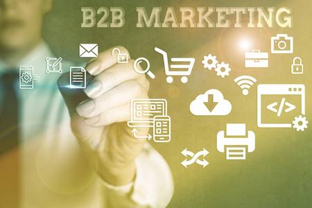 手写文本写作b2b营销.概念是指向企业或其他组织推销产品.照片